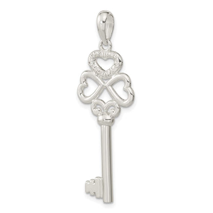 Sterlingsilber De-ani Rhodiniert 3d Key To My Herz Oberteil Anhänger
