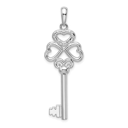 Sterlingsilber De-ani Rhodiniert 3d Key To My Herz Oberteil Anhänger