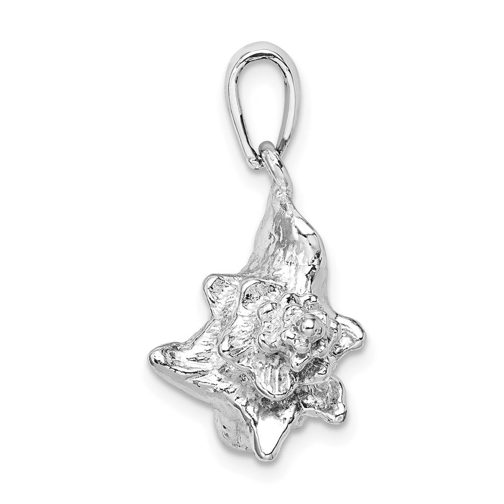 Sterlingsilber De-ani Rhodiniert Poliert 3d Conch Muschel Anhänger