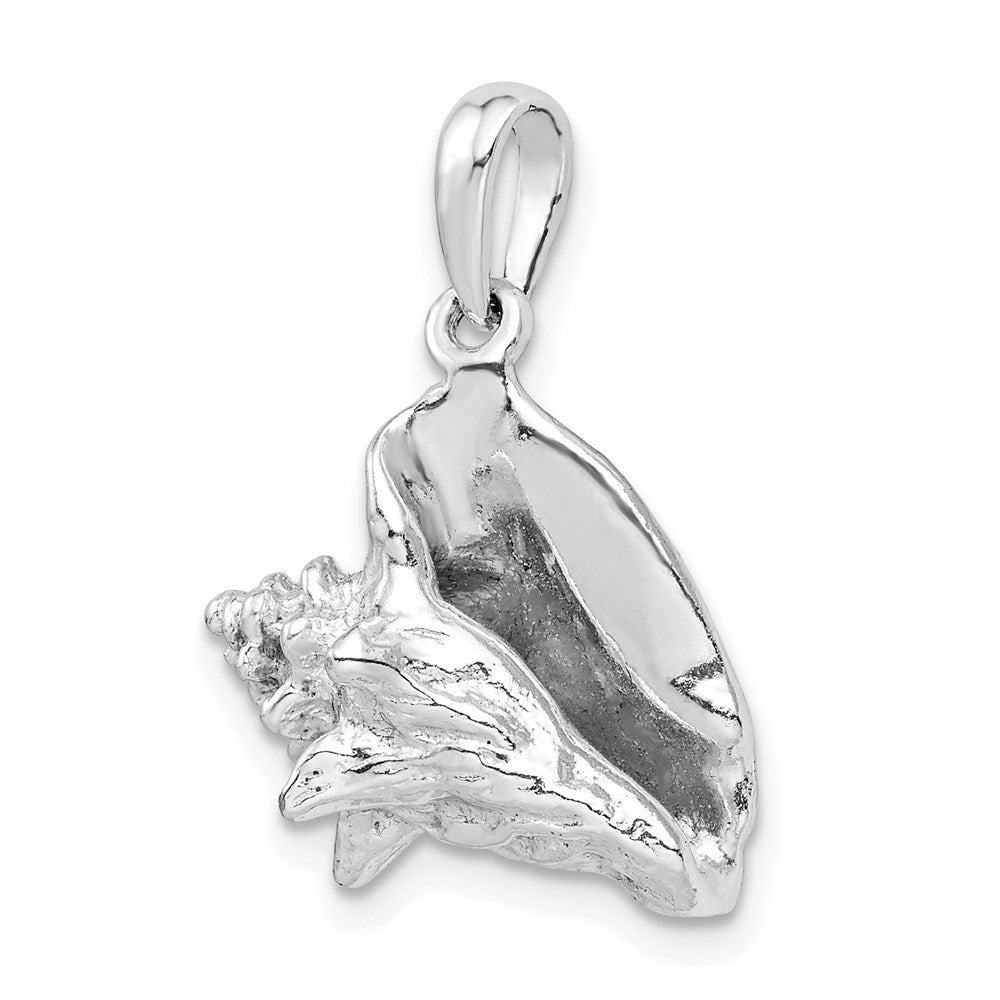 Sterlingsilber De-ani Rhodiniert Poliert 3d Conch Muschel Anhänger