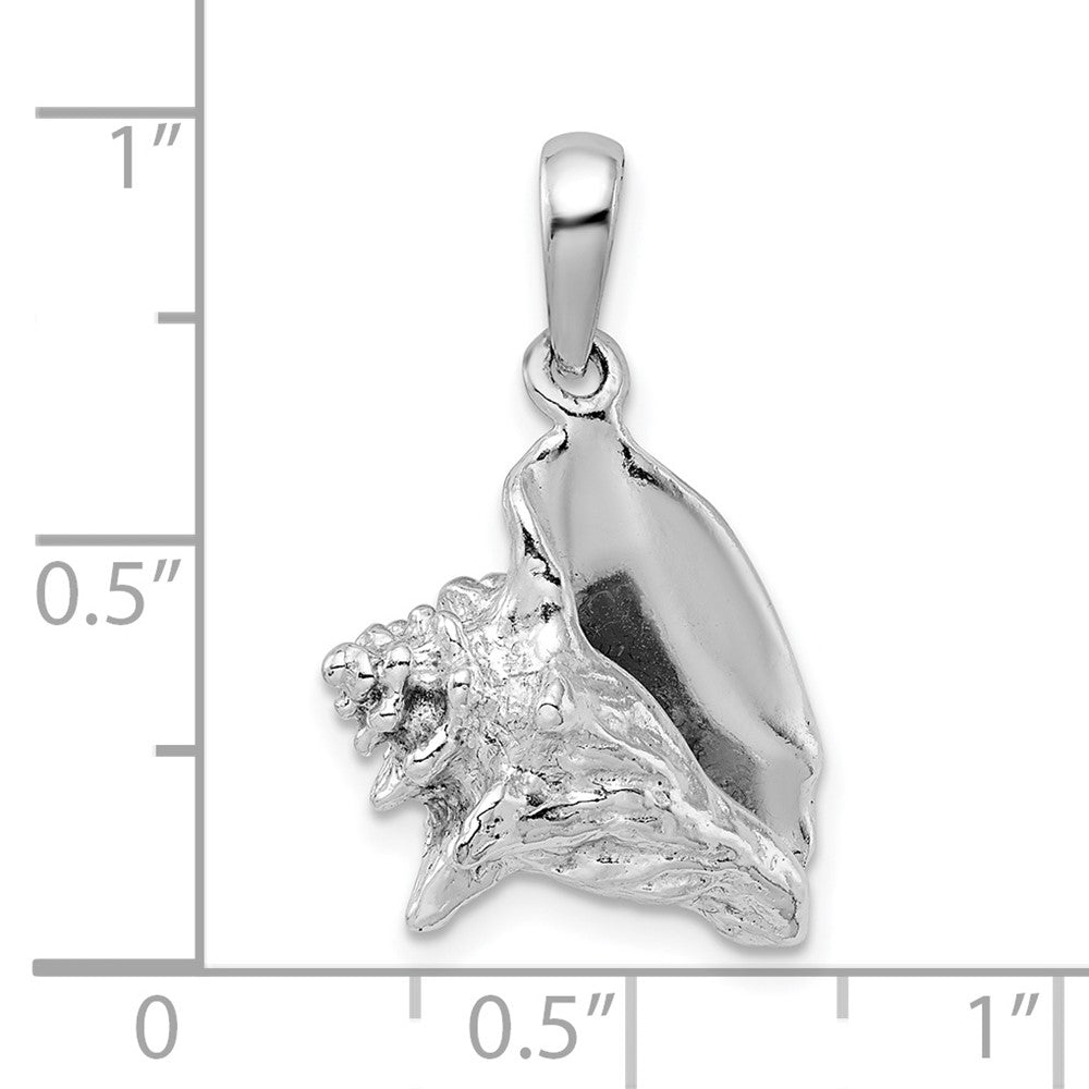 Sterlingsilber De-ani Rhodiniert Poliert 3d Conch Muschel Anhänger