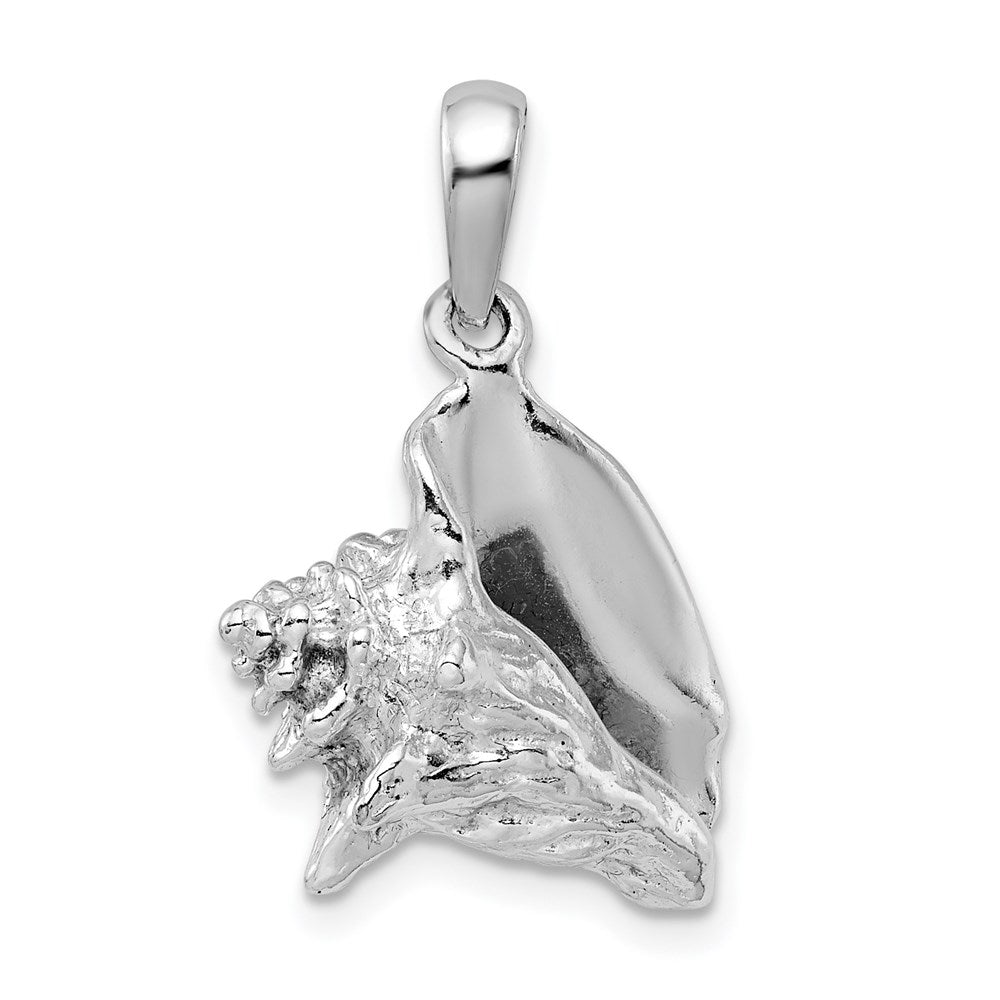 Sterlingsilber De-ani Rhodiniert Poliert 3d Conch Muschel Anhänger