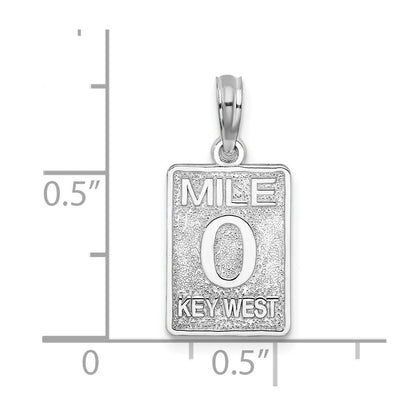 Sterlingsilber De-ani Rhodiniert Poliert 0 Mile Marker Key West Anhänger