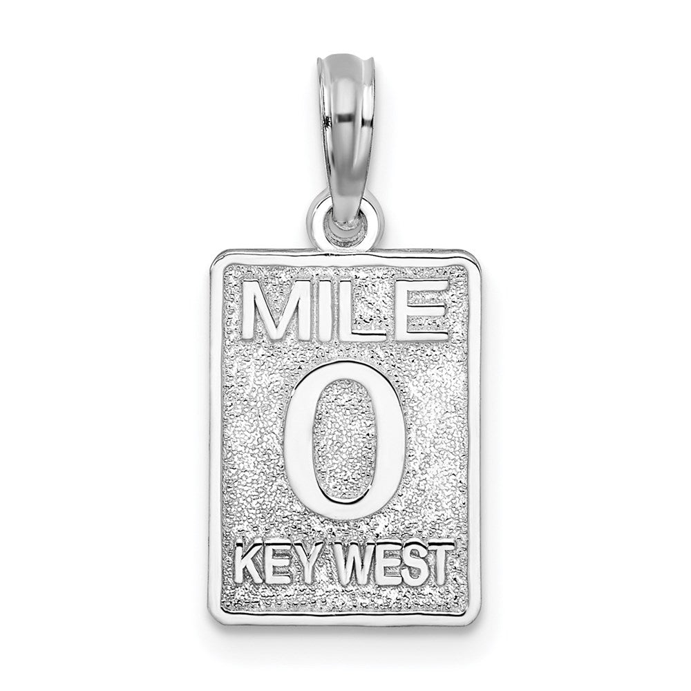 Sterlingsilber De-ani Rhodiniert Poliert 0 Mile Marker Key West Anhänger