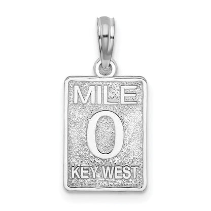 Sterlingsilber De-ani Rhodiniert Poliert 0 Mile Marker Key West Anhänger