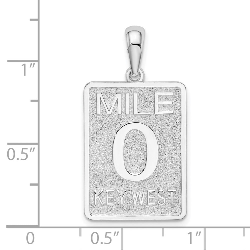 Sterlingsilber De-ani Rhodiniert Poliert 0 Mile Marker Key West Anhänger