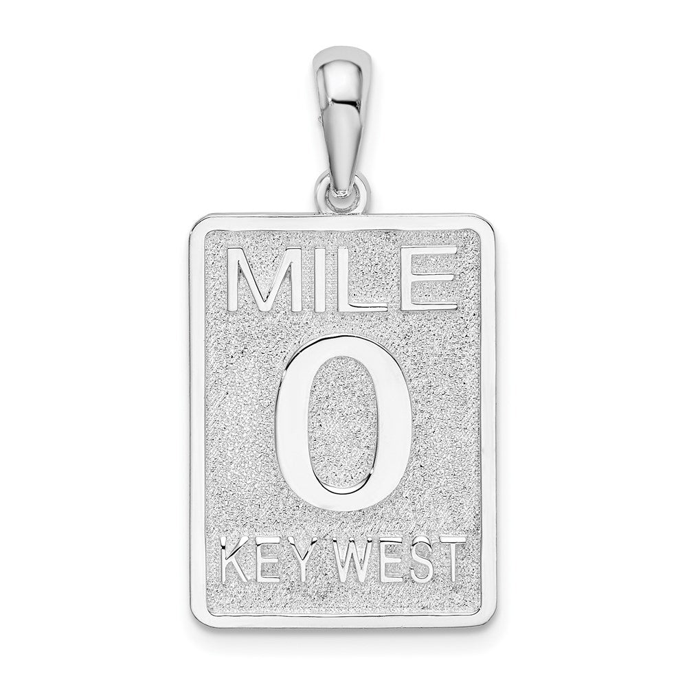 Sterlingsilber De-ani Rhodiniert Poliert 0 Mile Marker Key West Anhänger