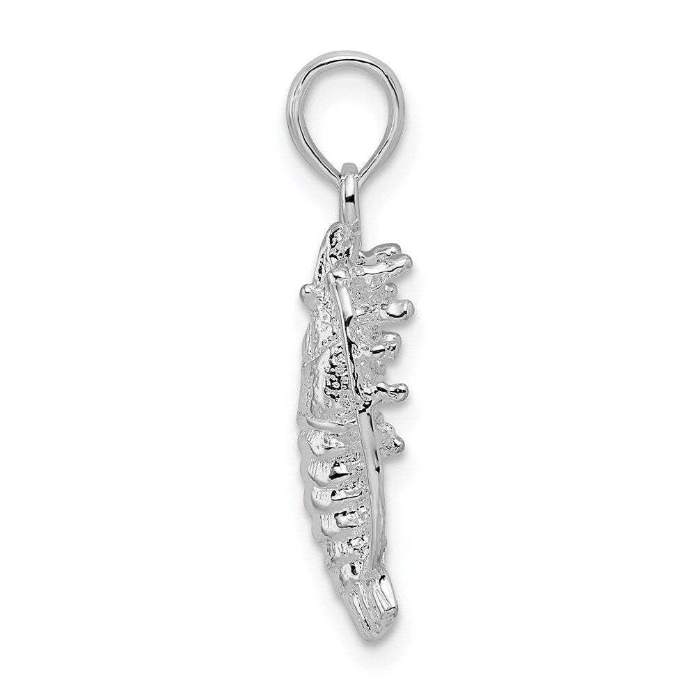 Sterlingsilber De-ani Rhodiniert Poliert Klein Florida Karabiner Anhänger