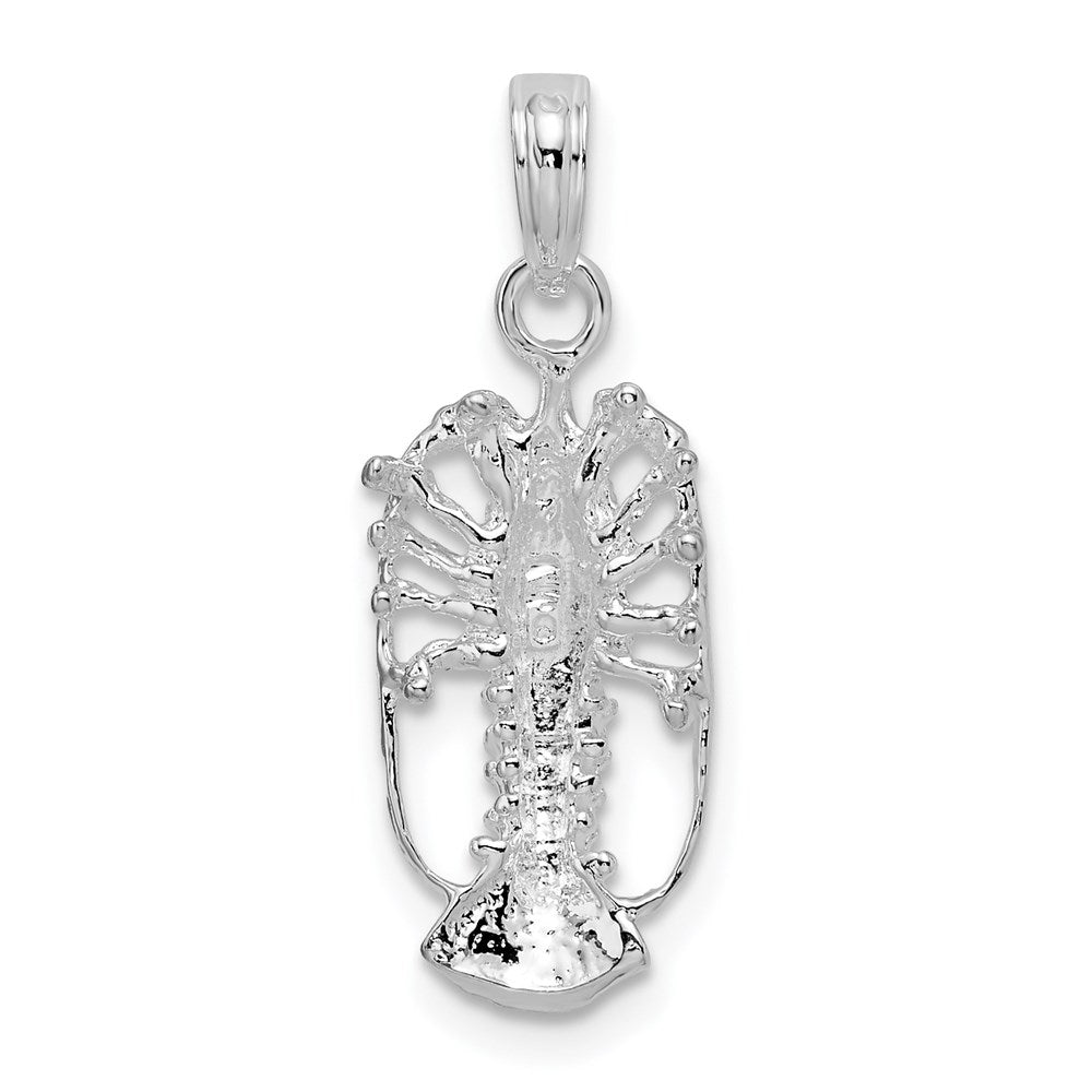 Sterlingsilber De-ani Rhodiniert Poliert Klein Florida Karabiner Anhänger