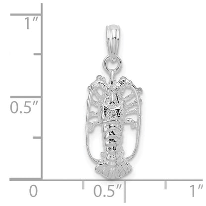 Sterlingsilber De-ani Rhodiniert Poliert Klein Florida Karabiner Anhänger