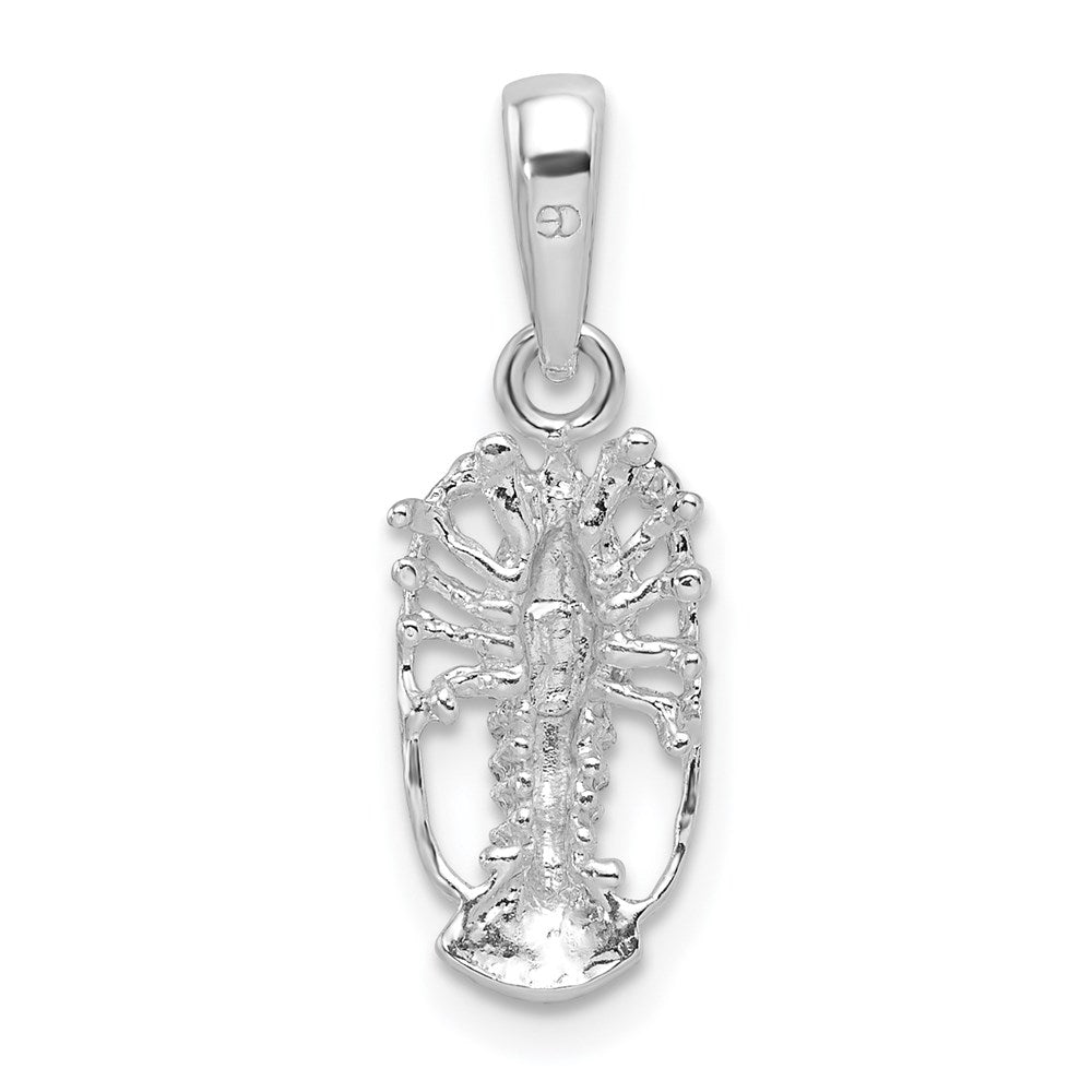 Sterlingsilber De-ani Rhodiniert Poliert Klein Florida Karabiner Anhänger