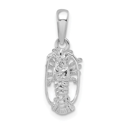 Sterlingsilber De-ani Rhodiniert Poliert Klein Florida Karabiner Anhänger