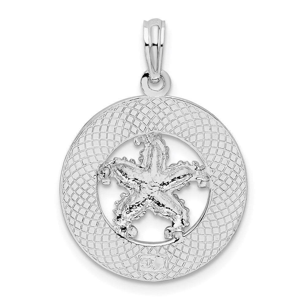 Sterlingsilber De-ani Rhodiniert Strukturiert Siesta Key Florida mit Seestern Anhänger