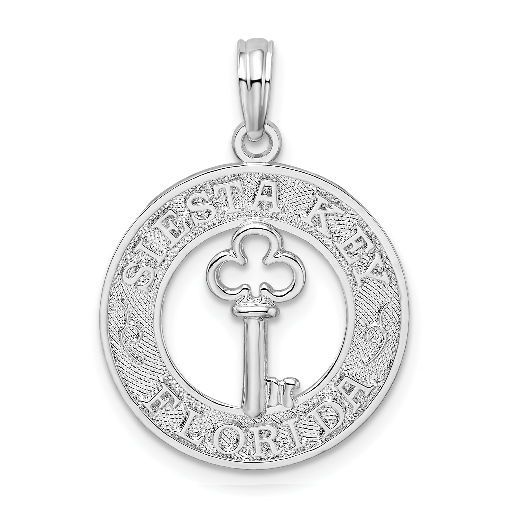 Sterlingsilber De-ani Rhodiniert Strukturiert Siesta Key Florida mit Anhänger