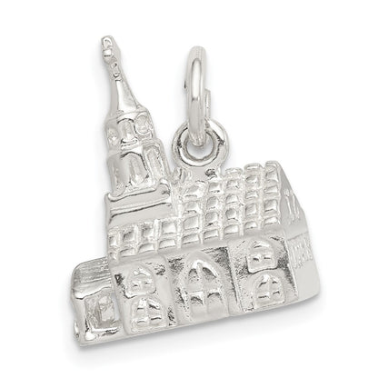 Sterlingsilber 3-d Church Charm
