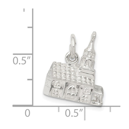 Sterlingsilber 3-d Church Charm