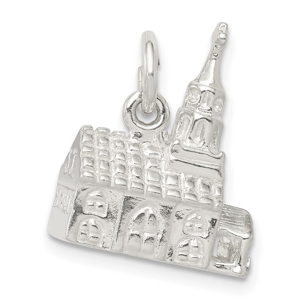 Sterlingsilber 3-d Church Charm