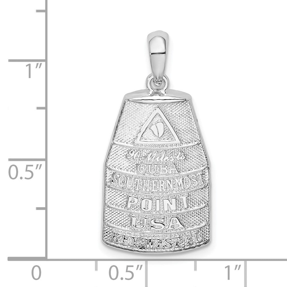 Sterlingsilber De-ani Rhodiniert Poliert Groß Key West Usa Anhänger