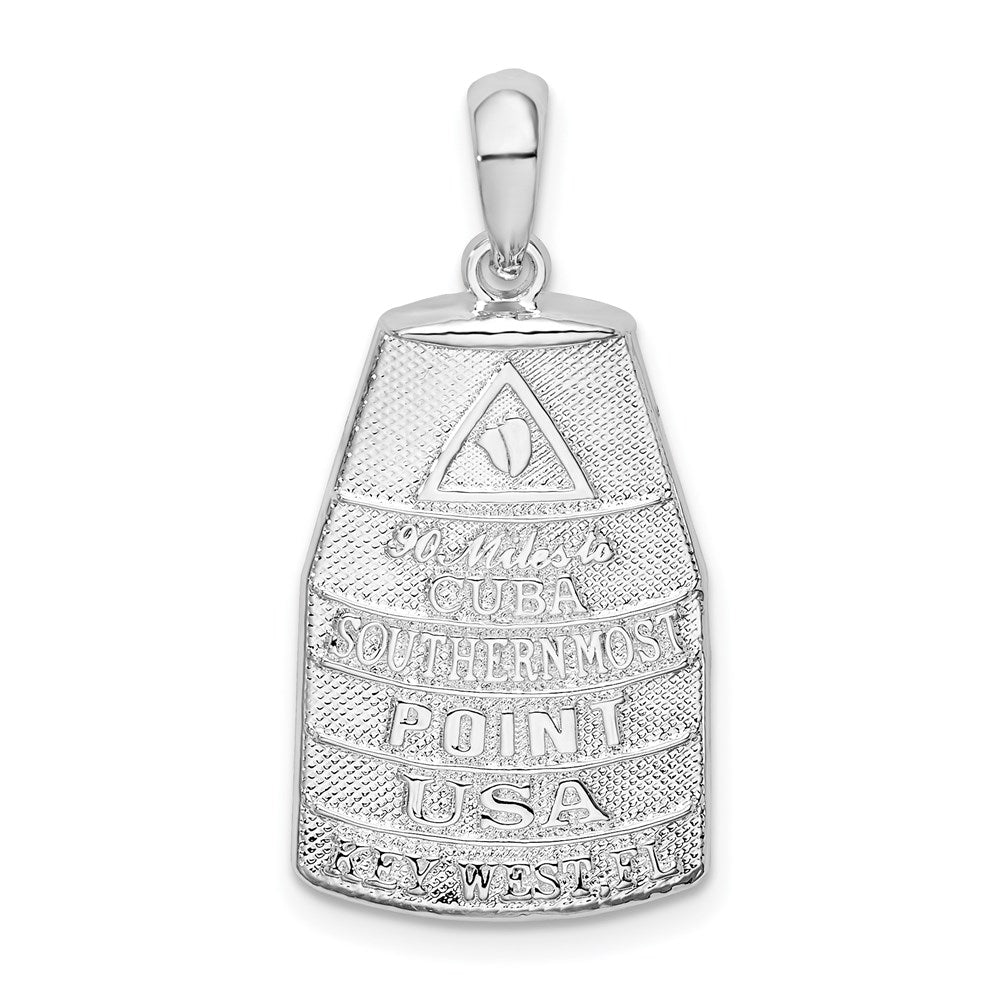 Sterlingsilber De-ani Rhodiniert Poliert Groß Key West Usa Anhänger