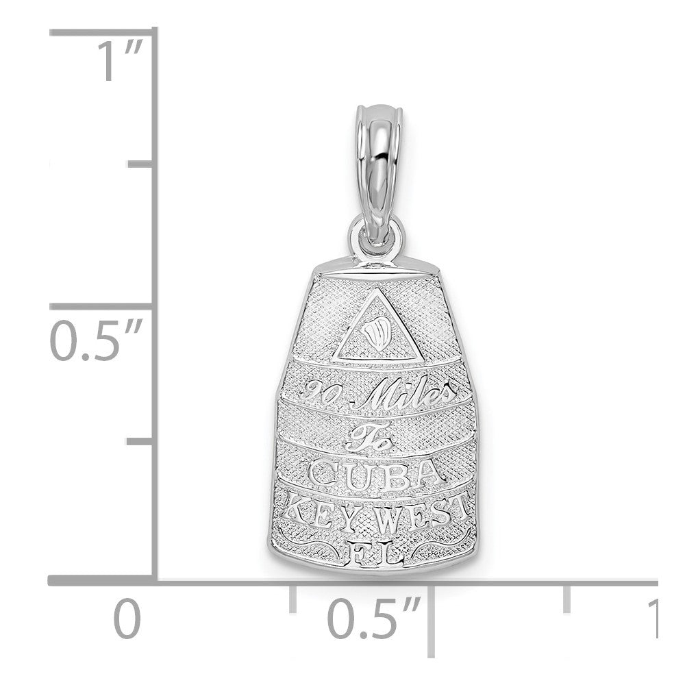 Sterlingsilber De-ani Rhodiniert Poliert Klein Key West Usa Anhänger