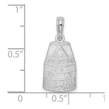 Sterlingsilber De-ani Rhodiniert Poliert Klein Key West Usa Anhänger