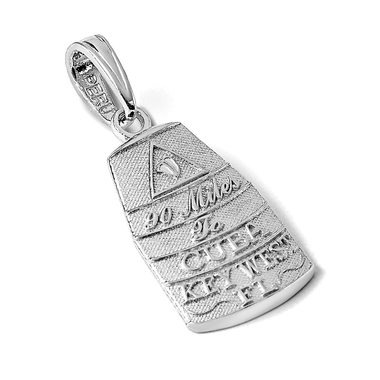 Sterlingsilber De-ani Rhodiniert Poliert Klein Key West Usa Anhänger