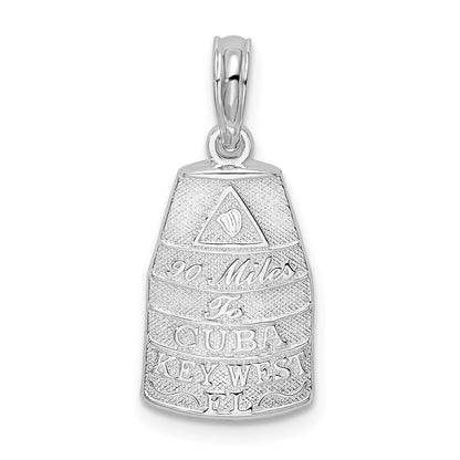 Sterlingsilber De-ani Rhodiniert Poliert Klein Key West Usa Anhänger