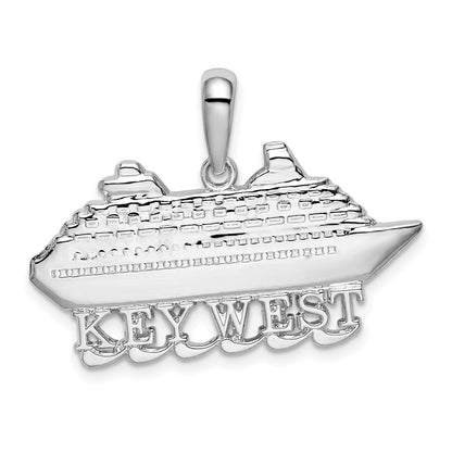 Sterlingsilber De-ani Rhodiniert Poliert Key West Cruise Ship Anhänger
