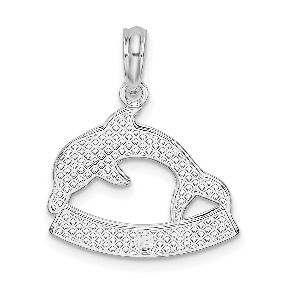 Sterlingsilber De-ani Rhodiniert Poliert Key West Delfin Anhänger