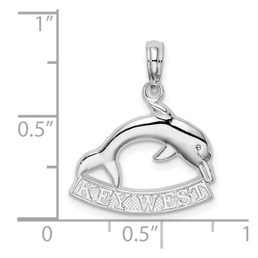 Sterlingsilber De-ani Rhodiniert Poliert Key West Delfin Anhänger