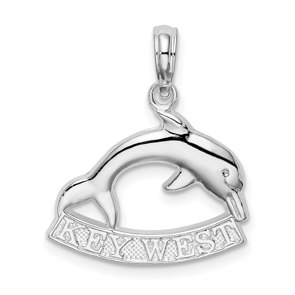 Sterlingsilber De-ani Rhodiniert Poliert Key West Delfin Anhänger