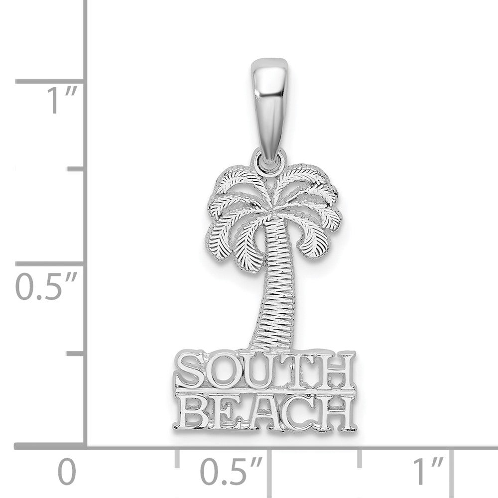 Sterlingsilber De-ani Rhodiniert Poliert South Beach Palme Baum Anhänger