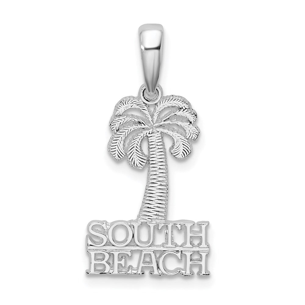 Sterlingsilber De-ani Rhodiniert Poliert South Beach Palme Baum Anhänger