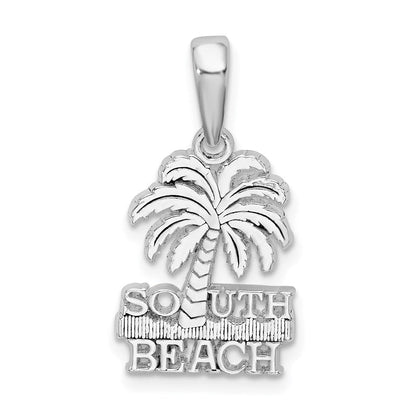 Sterlingsilber De-ani Rhodiniert Poliert South Beach Palme Baum Anhänger