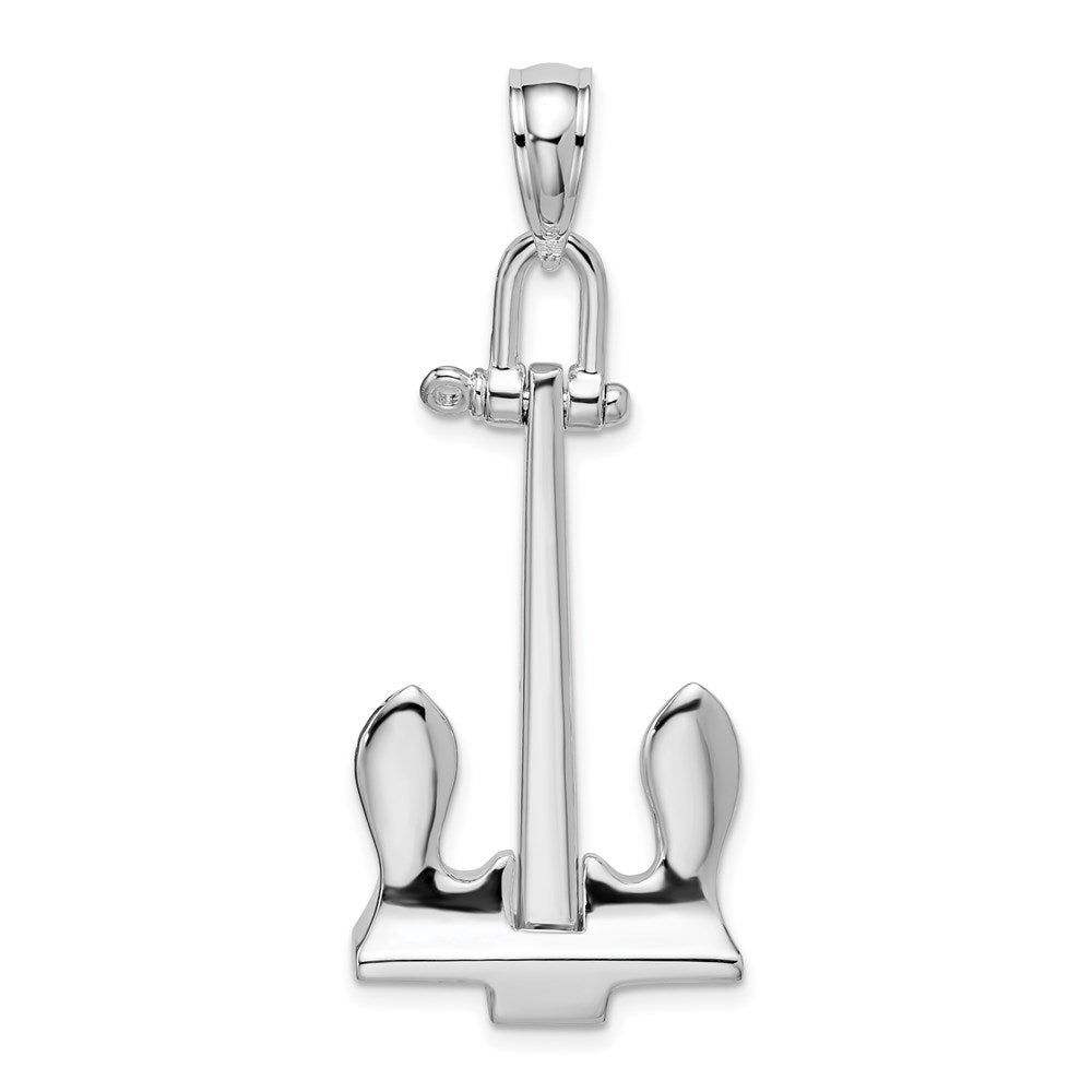 Sterlingsilber De-ani Rhodiniert 3d Beweglich Navy Anker Anhänger
