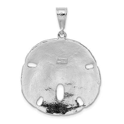 Sterlingsilber De-ani Rhodiniert Poliert Sand Dollar Anhänger