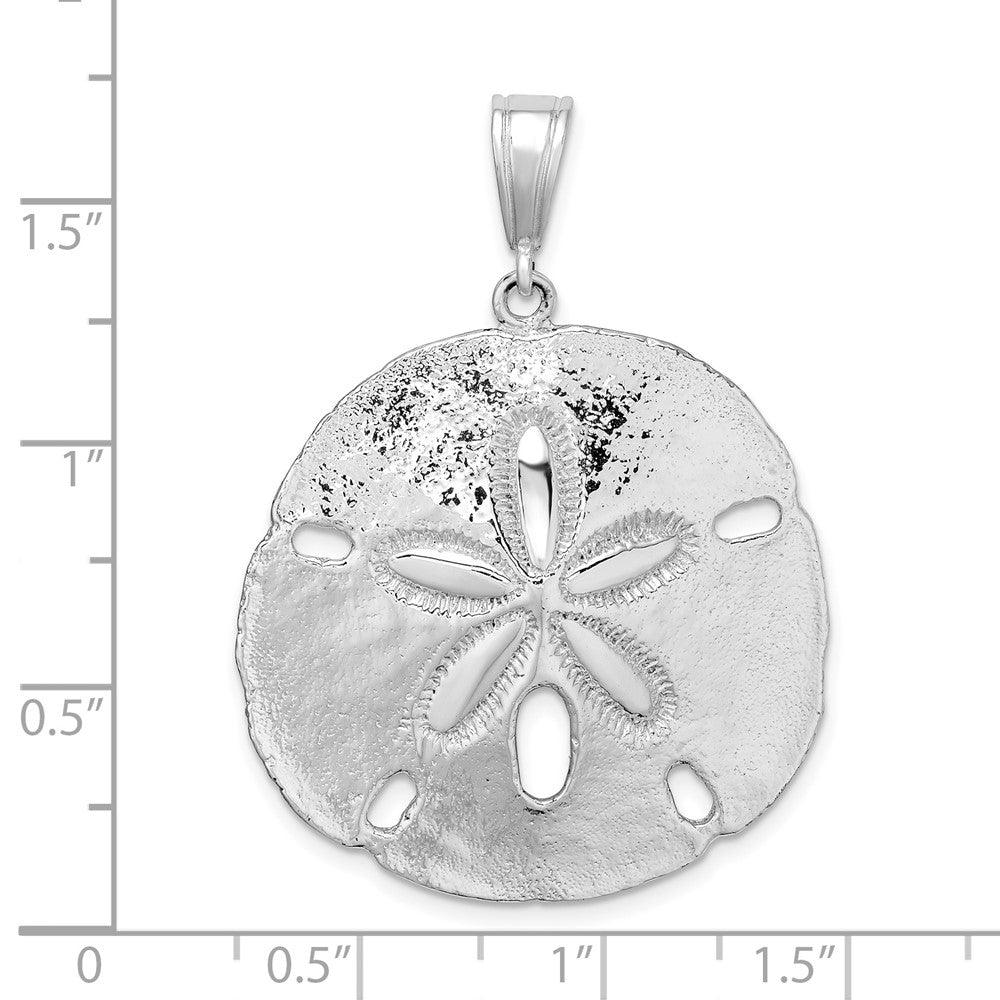 Sterlingsilber De-ani Rhodiniert Poliert Sand Dollar Anhänger