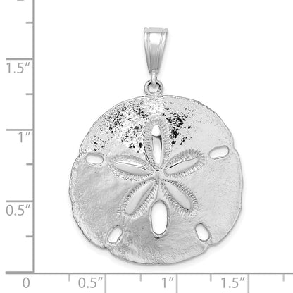 Sterlingsilber De-ani Rhodiniert Poliert Sand Dollar Anhänger