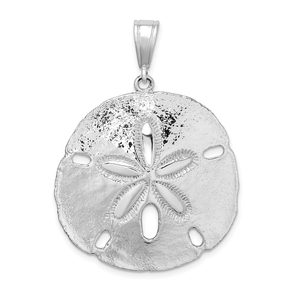 Sterlingsilber De-ani Rhodiniert Poliert Sand Dollar Anhänger