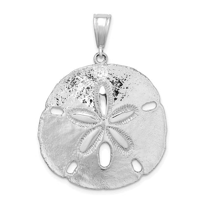 Sterlingsilber De-ani Rhodiniert Poliert Sand Dollar Anhänger