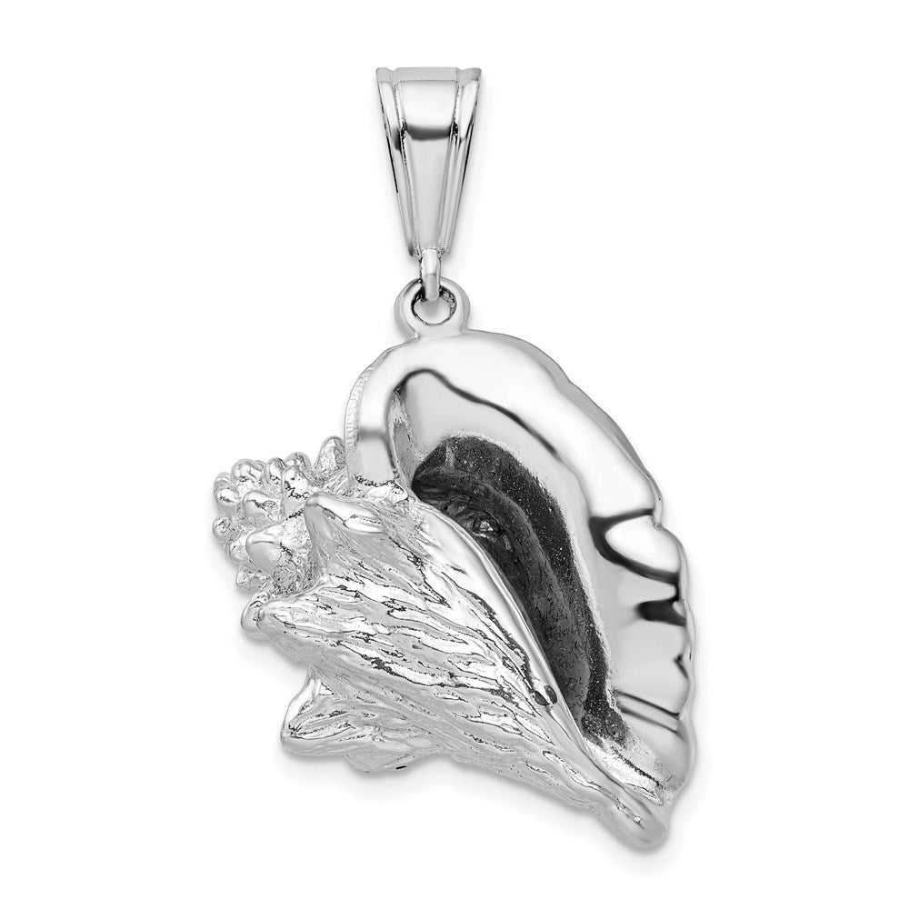 Sterlingsilber De-ani Rhodiniert Poliert 3d Conch Muschel Anhänger