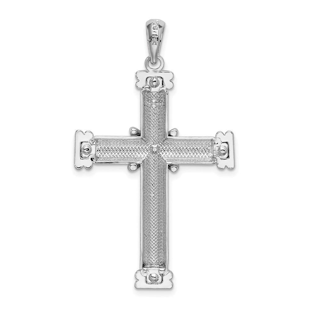Sterlingsilber De-ani Rhodiniert Poliert X-center Lateinisch Kreuz Anhänger