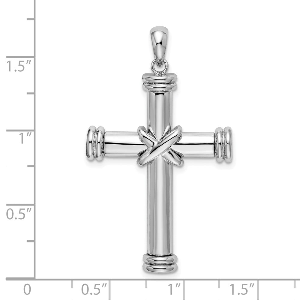 Sterlingsilber De-ani Rhodiniert Poliert X-center Lateinisch Kreuz Anhänger