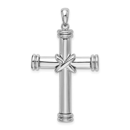 Sterlingsilber De-ani Rhodiniert Poliert X-center Lateinisch Kreuz Anhänger