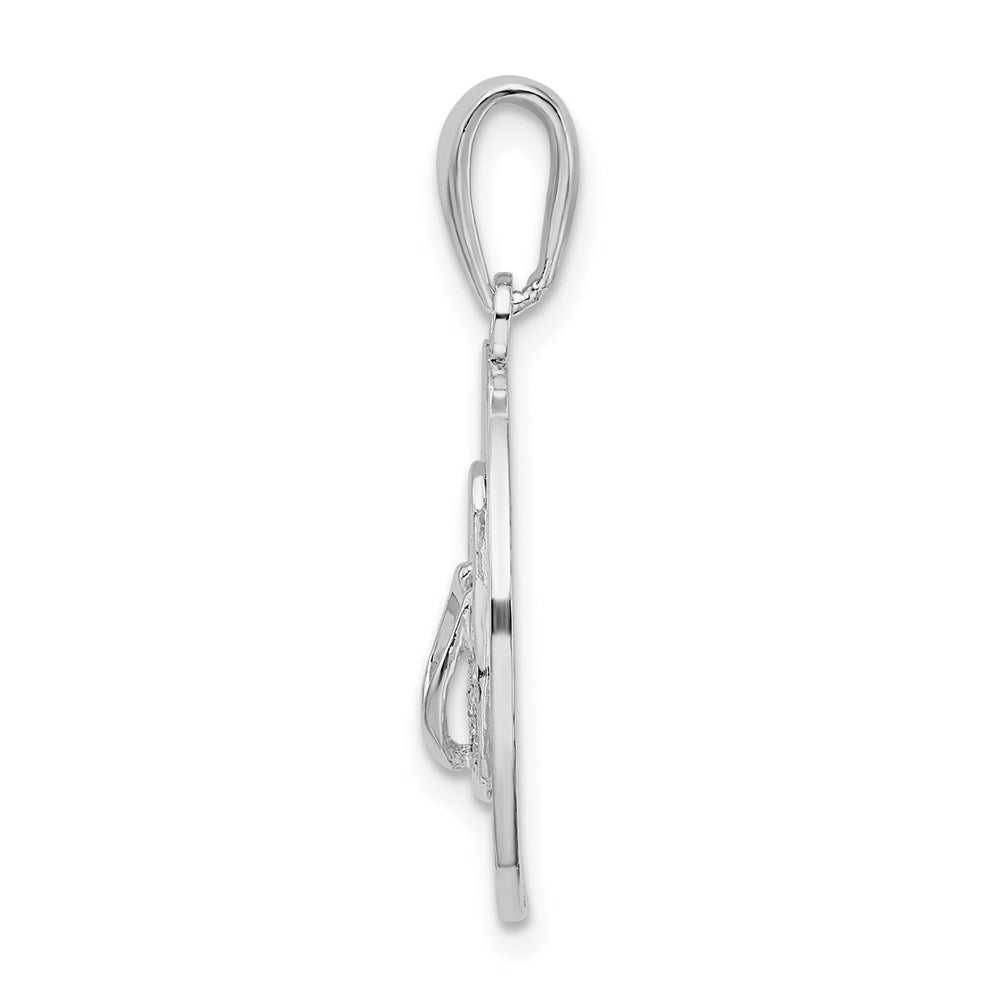 Sterlingsilber De-ani Rhodiniert Lang Beach Island New Trikot mit Flip-flop Anhänger
