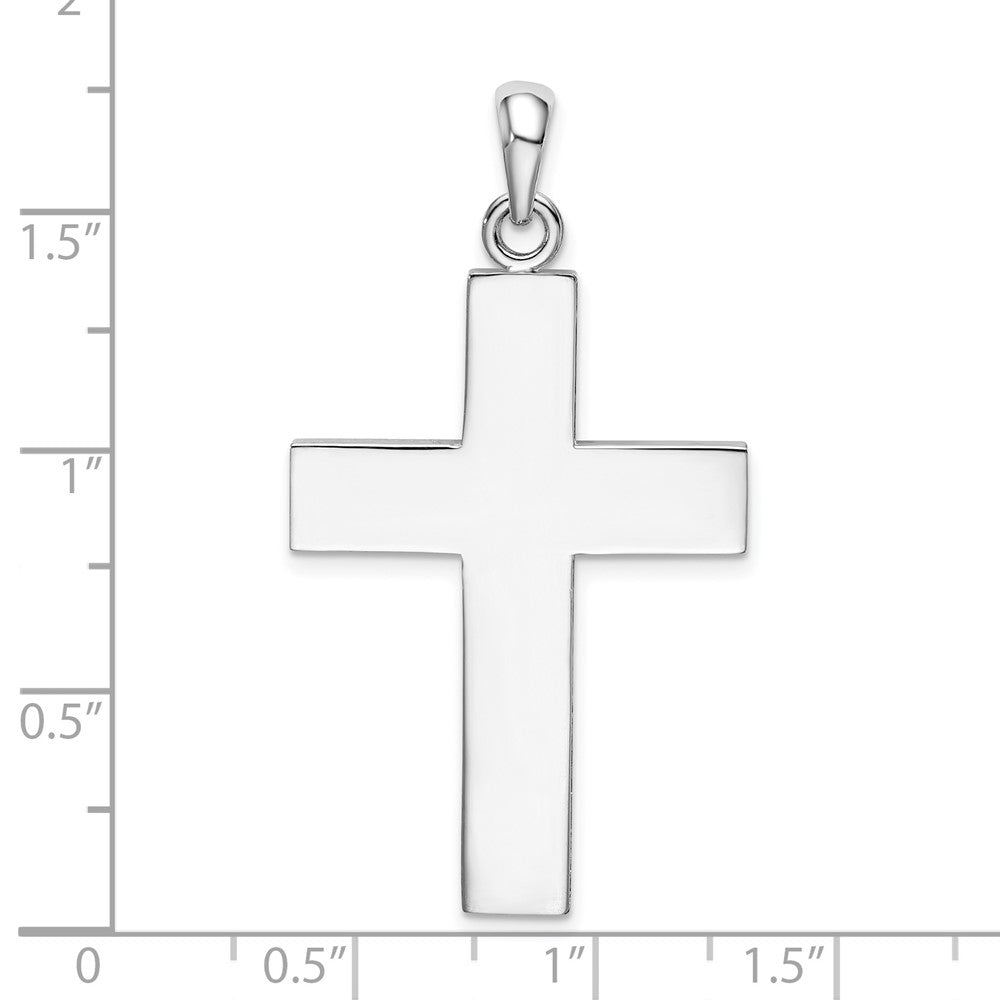 Sterlingsilber De-ani Rhodiniert Poliert Groß Lateinisch Kreuz Anhänger