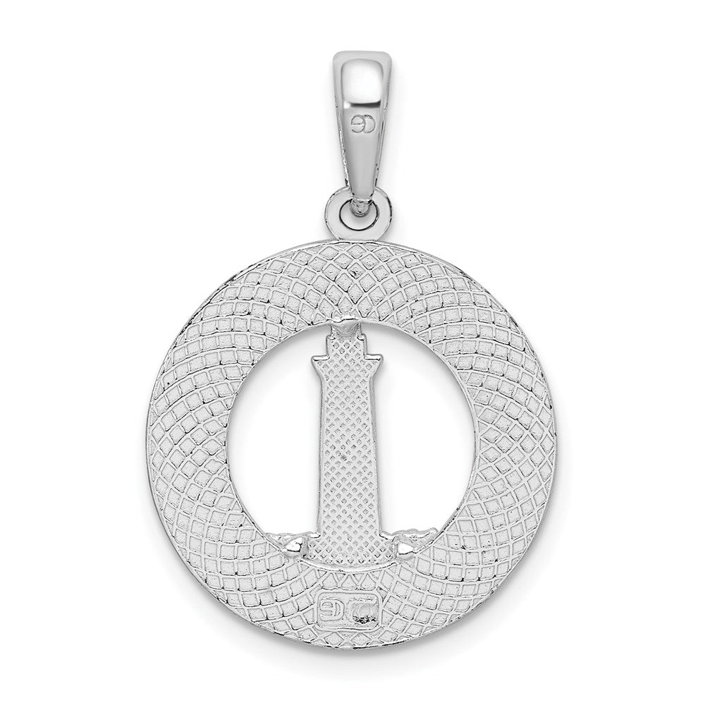 Sterlingsilber De-ani Rhodiniert Strukturiert Hilton Kopf Leuchtturm Anhänger
