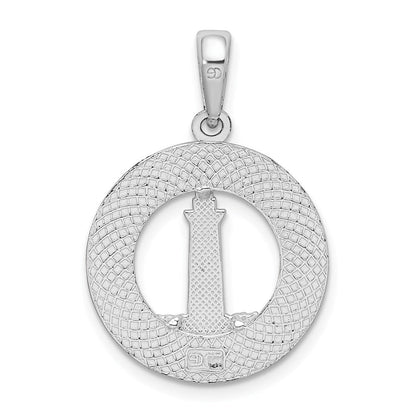 Sterlingsilber De-ani Rhodiniert Strukturiert Hilton Kopf Leuchtturm Anhänger
