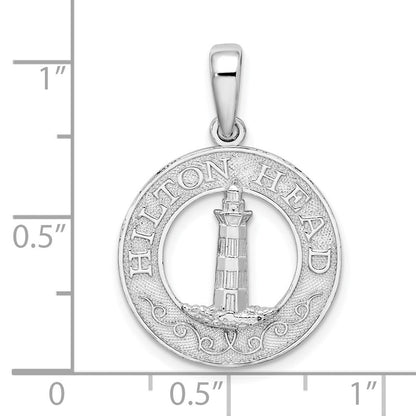 Sterlingsilber De-ani Rhodiniert Strukturiert Hilton Kopf Leuchtturm Anhänger