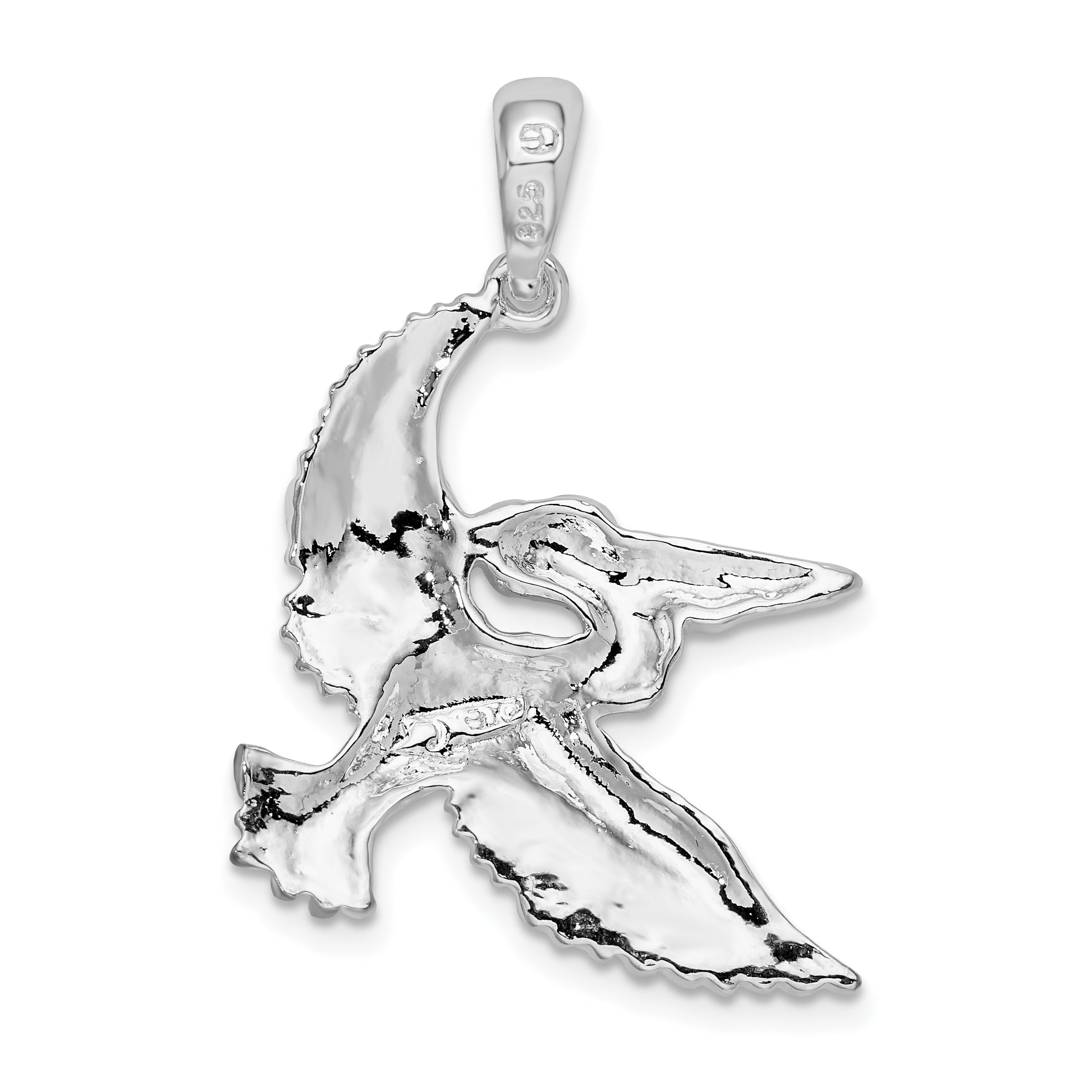 Sterlingsilber De-ani Rhodiniert Poliert Flying Pelican Anhänger